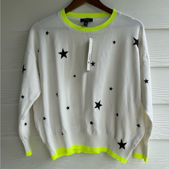 Aqua Sweaters - Aqua Women Star Sweater White Yellow Neck 78$ Medium